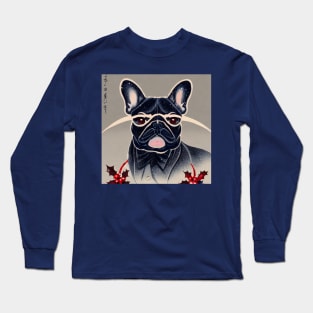 Coolest Blue French Bulldog Funny Dog Face Bulldog Dad in Christmas Long Sleeve T-Shirt